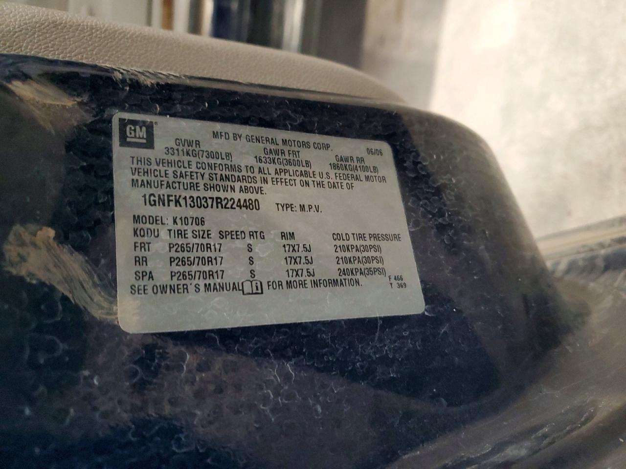 2007 CHEVROLET TAHOE K1500 photo 13
