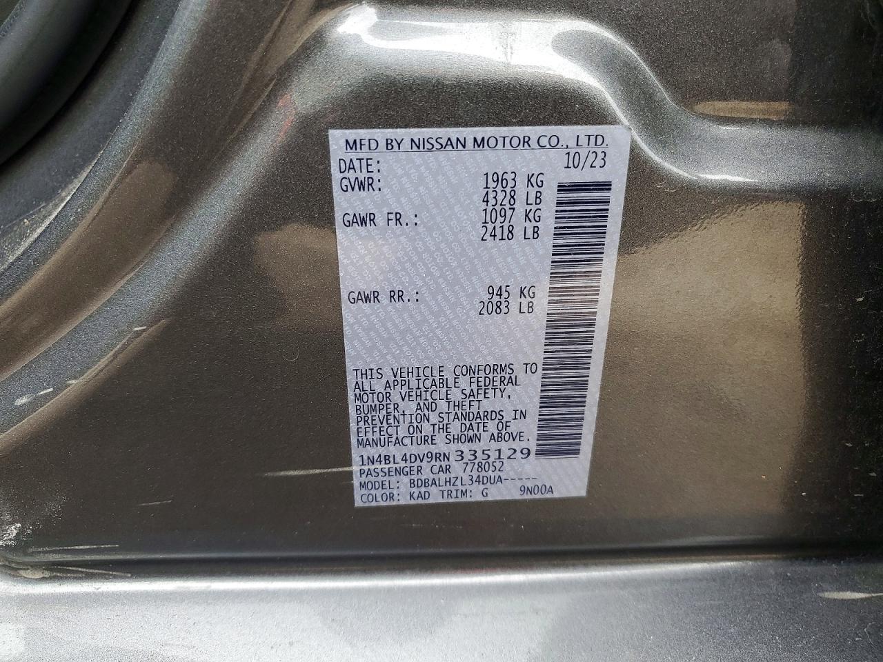 2024 NISSAN ALTIMA SV photo 12