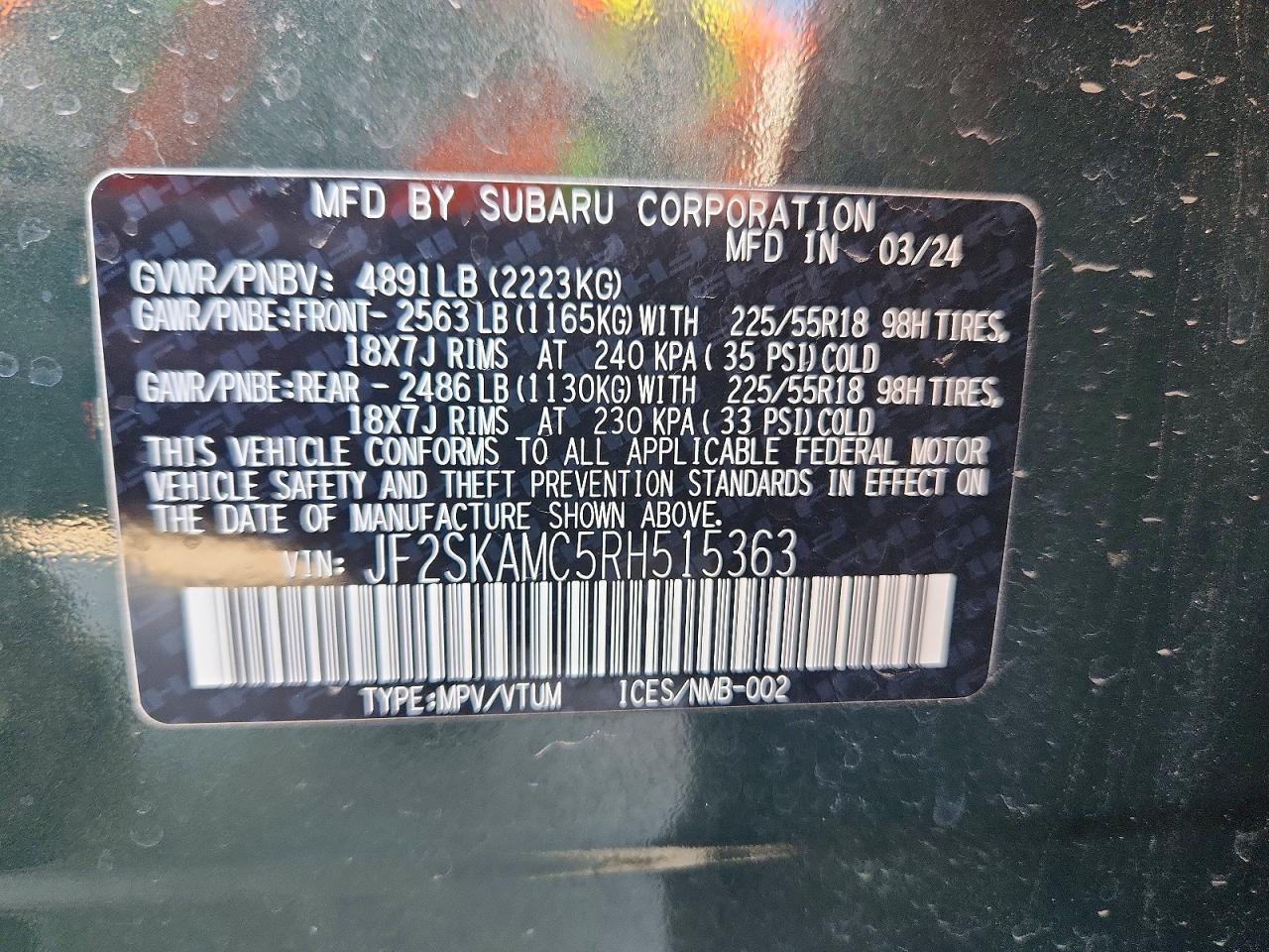 2024 SUBARU FORESTER TOURING photo 14