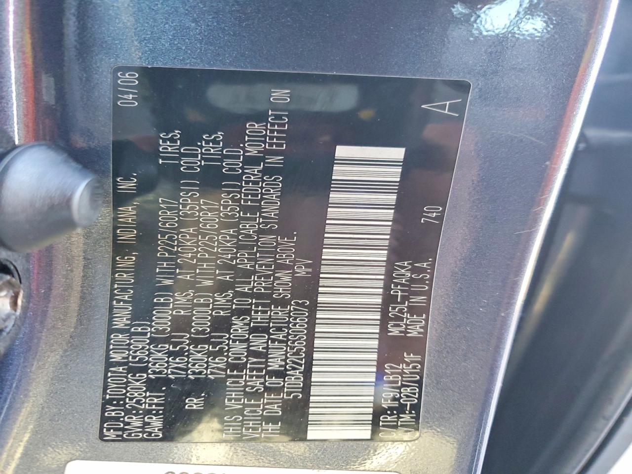 2006 TOYOTA SIENNA XLE photo 14