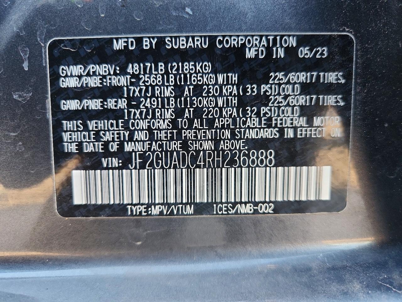 2024 SUBARU CROSSTREK PREMIUM photo 13