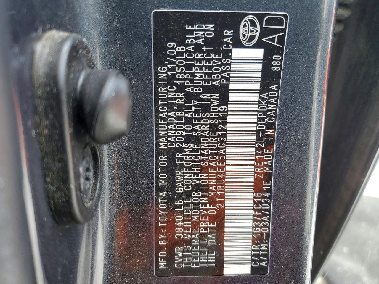 2010 TOYOTA COROLLA BASE photo 12