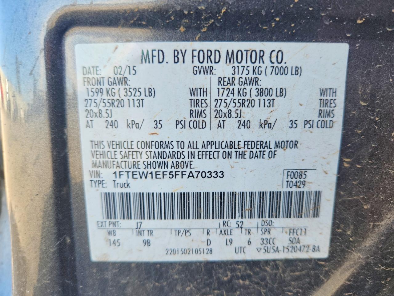 2015 FORD F150 SUPERCREW photo 12