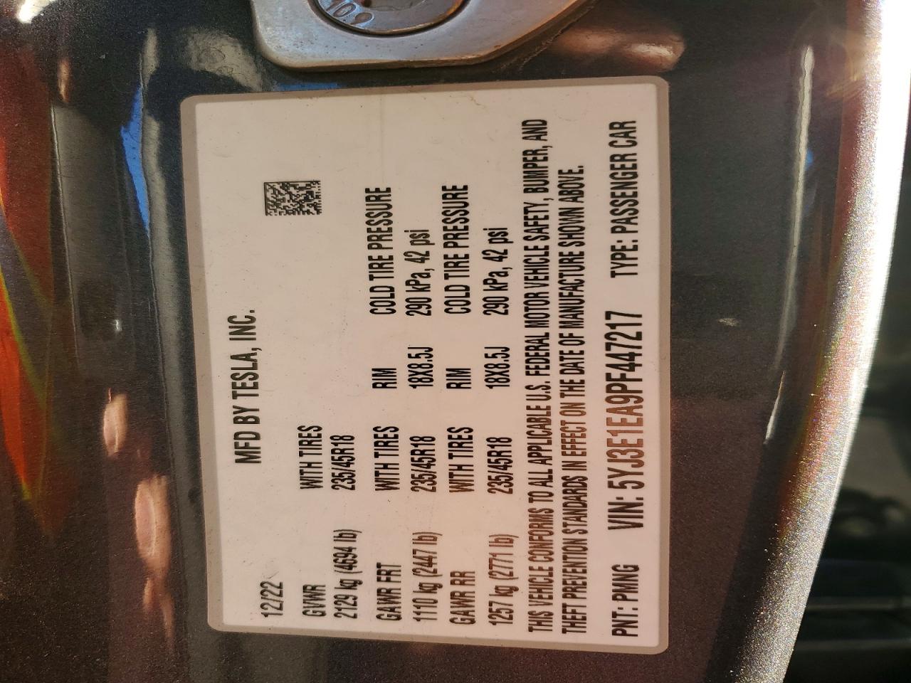 2023 TESLA MODEL 3 photo 13