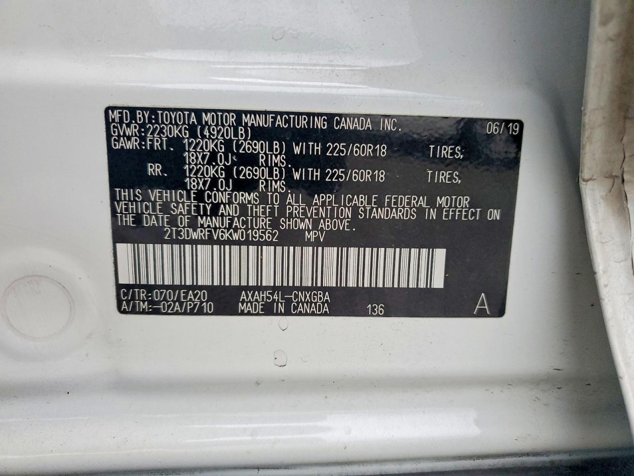 2019 TOYOTA RAV4 LIMITED photo 14