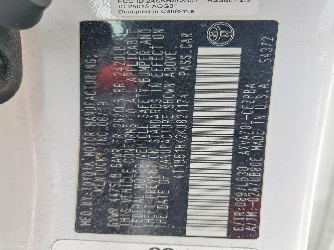 2019 TOYOTA CAMRY XSE photo 13