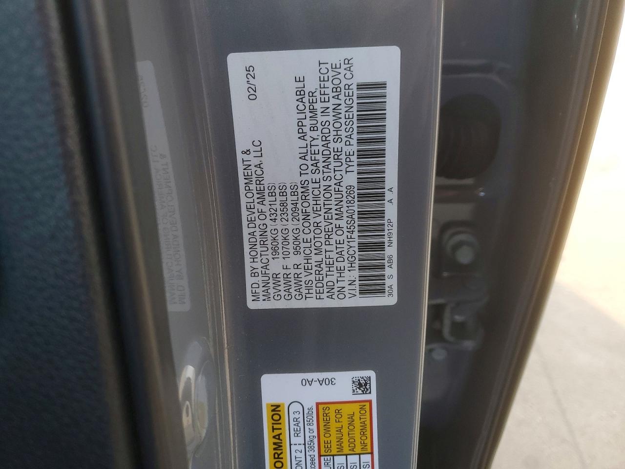 2025 HONDA ACCORD SE photo 12