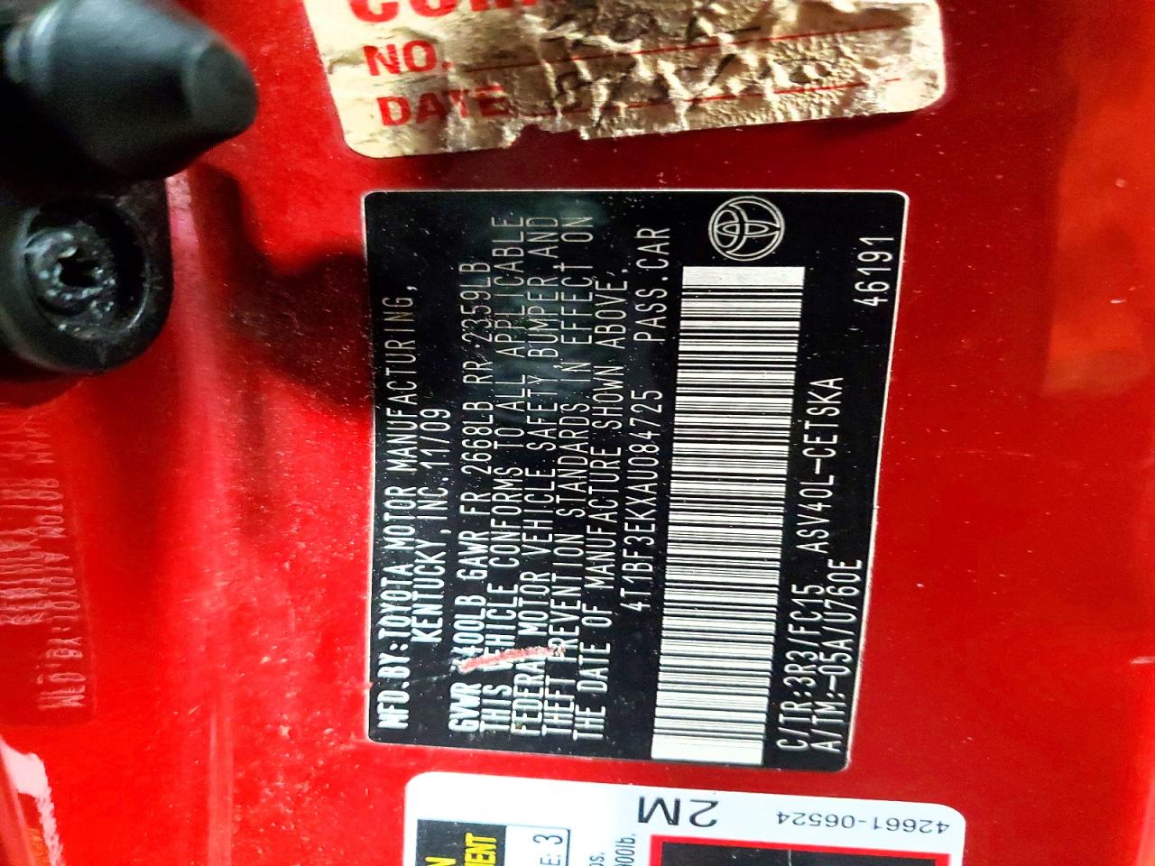 2010 TOYOTA CAMRY BASE photo 49