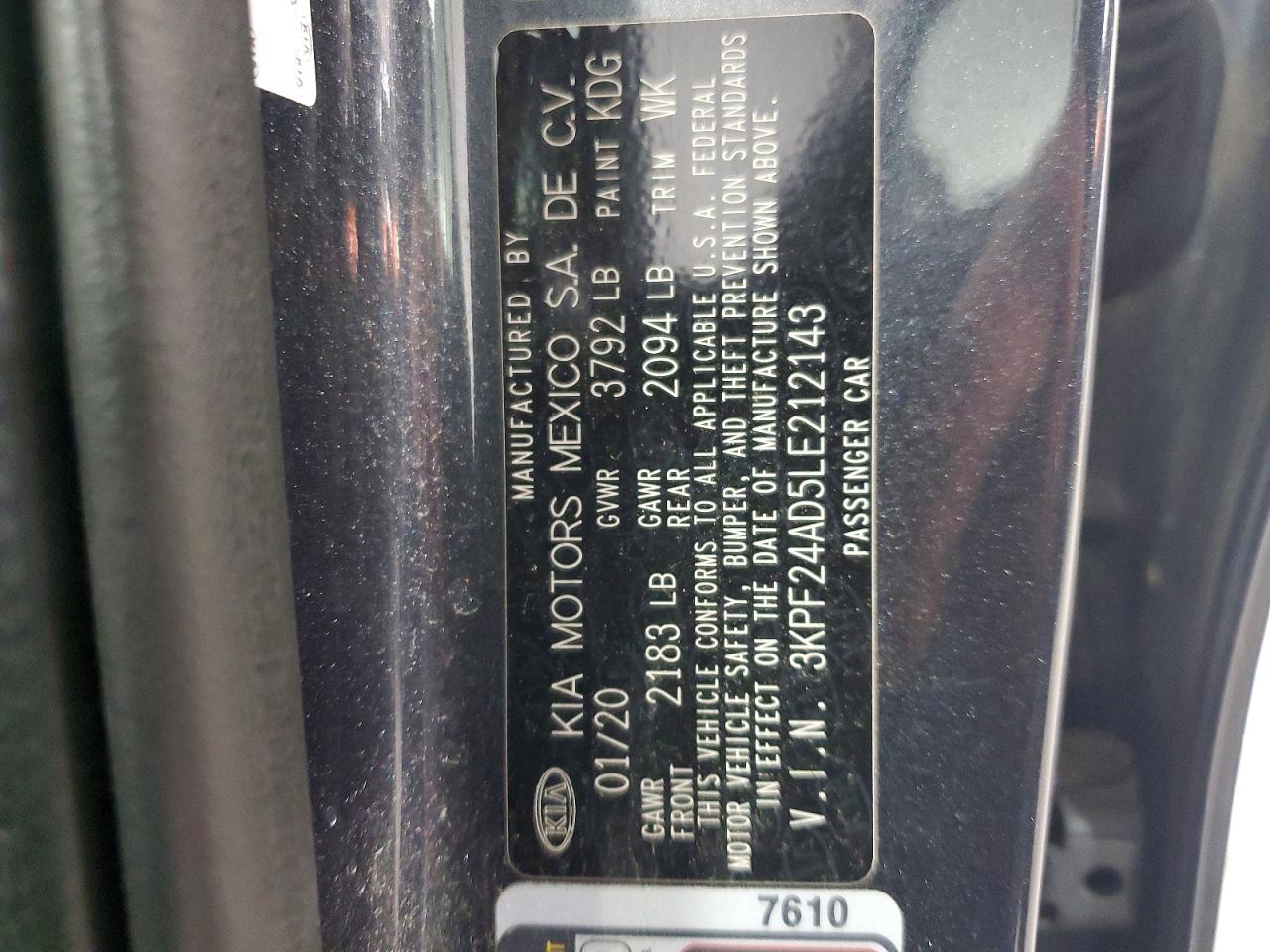 2020 KIA FORTE FE photo 12