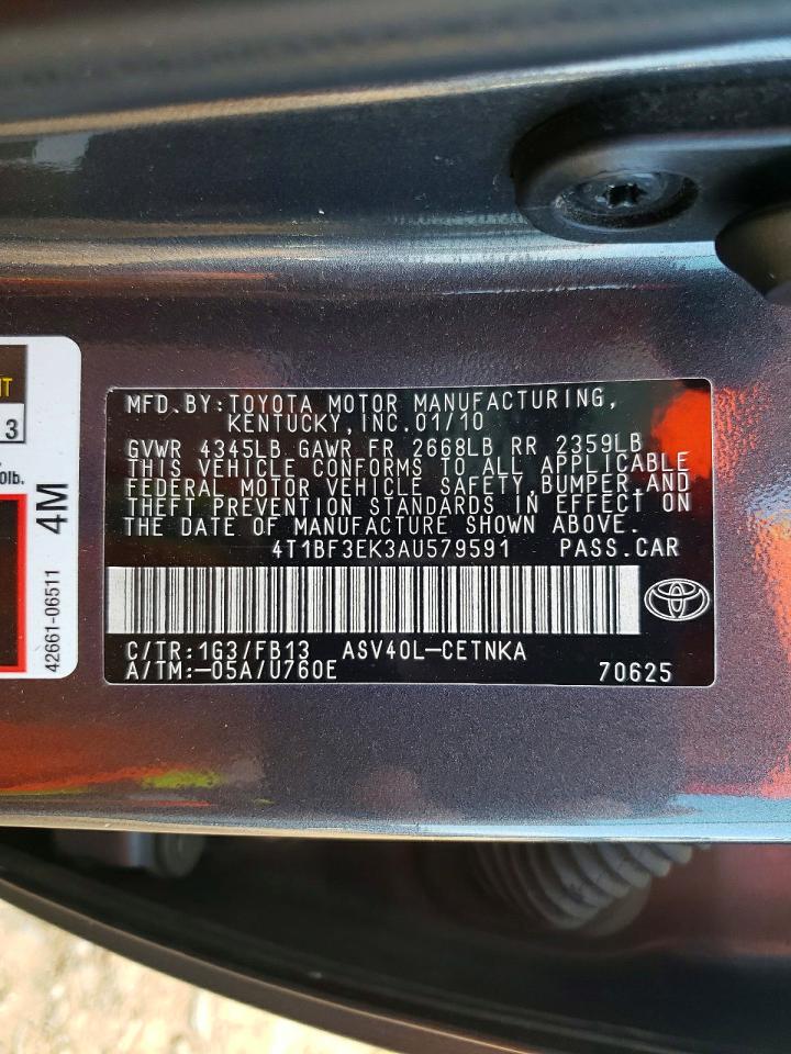 2010 TOYOTA CAMRY BASE photo 12