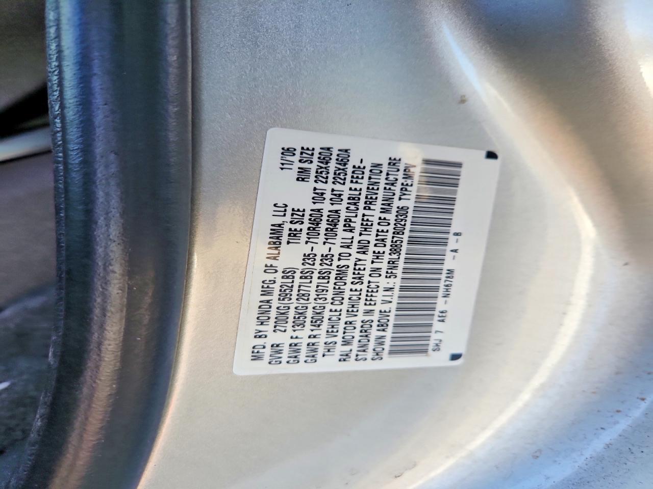 2007 HONDA ODYSSEY TOURING photo 14