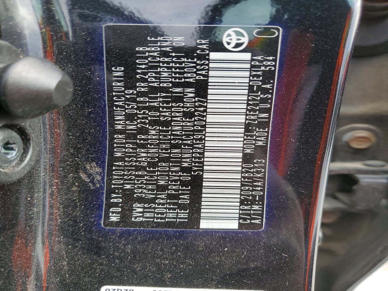 2020 TOYOTA COROLLA LE photo 12