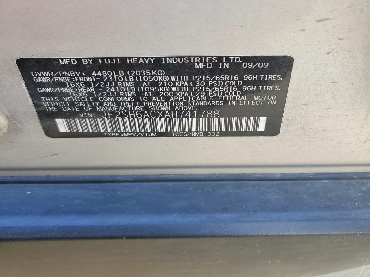 2010 SUBARU FORESTER 2.5X photo 13
