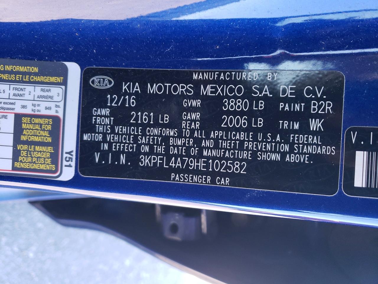 2017 KIA FORTE LX photo 12