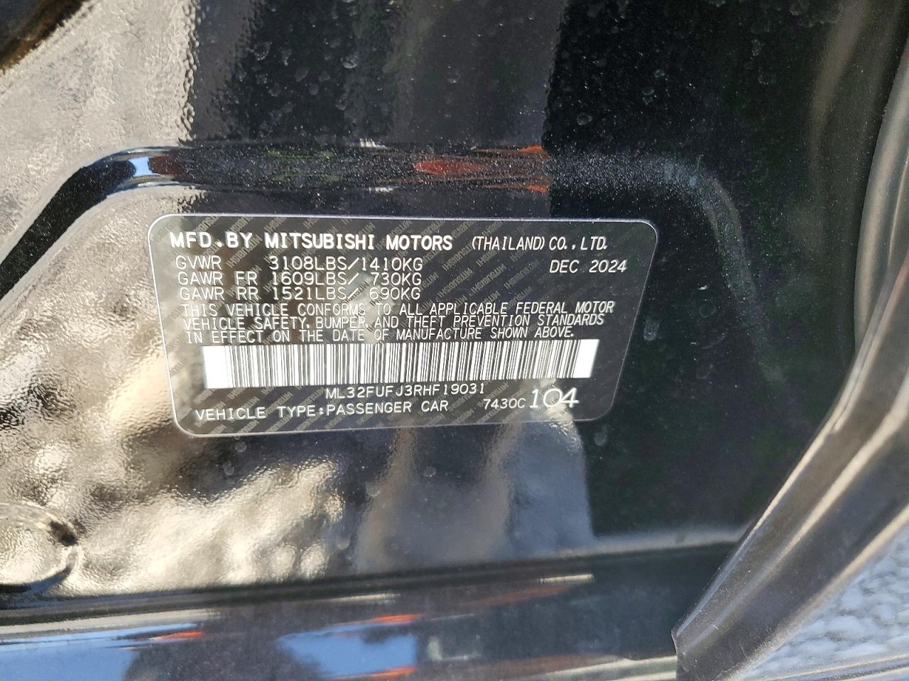2024 MITSUBISHI MIRAGE G4 ES photo 12