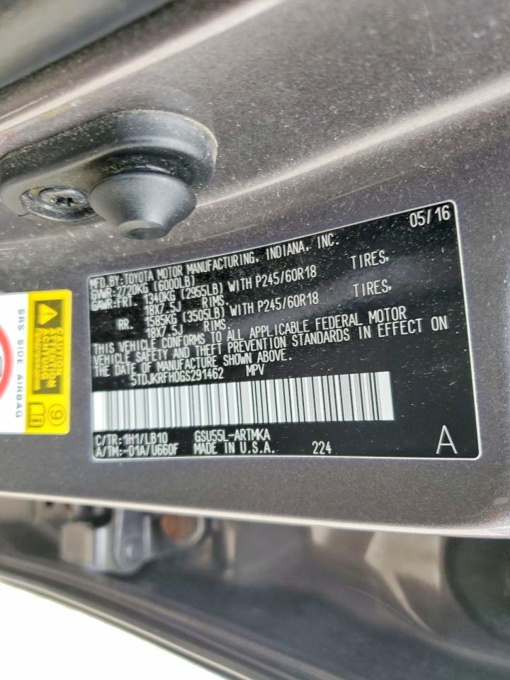 2016 TOYOTA HIGHLANDER XLE photo 13