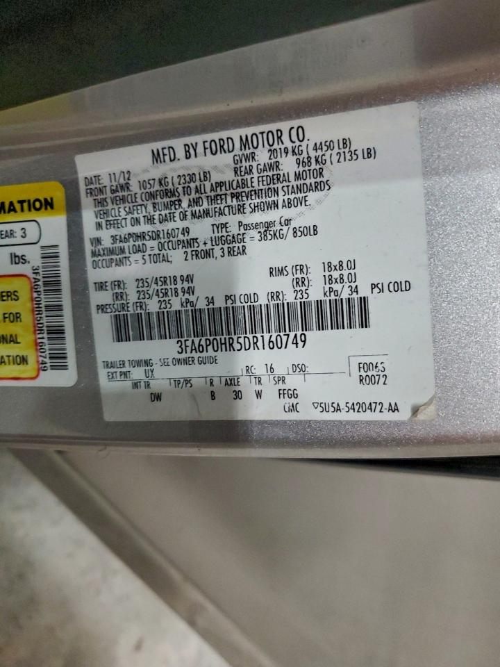 2013 FORD FUSION SE photo 13