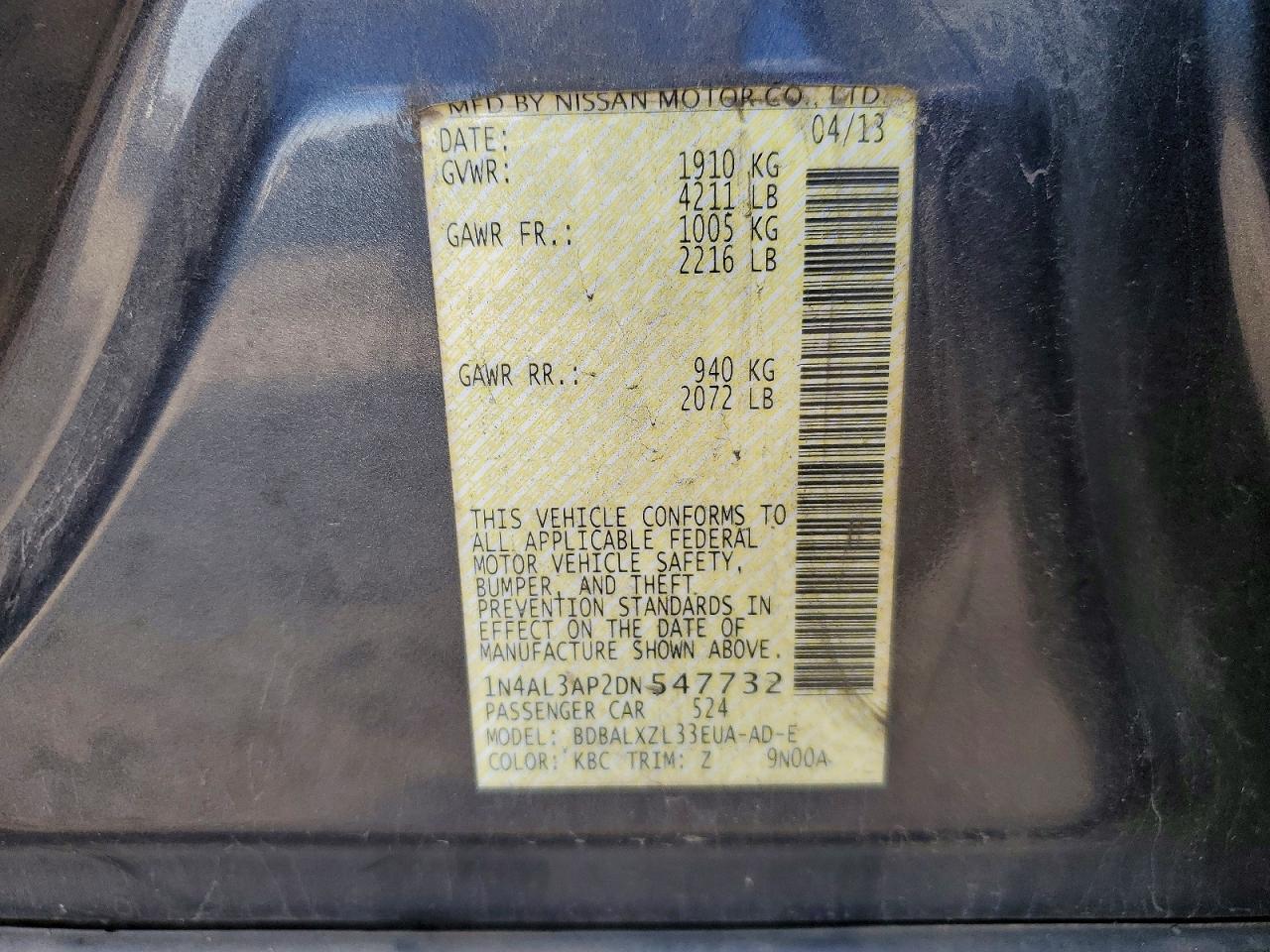 2013 NISSAN ALTIMA 2.5 photo 13