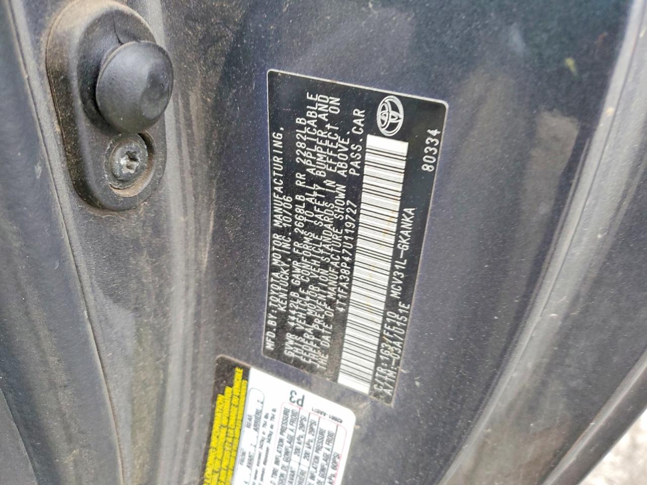 2007 TOYOTA CAMRY SOLARA SE photo 12