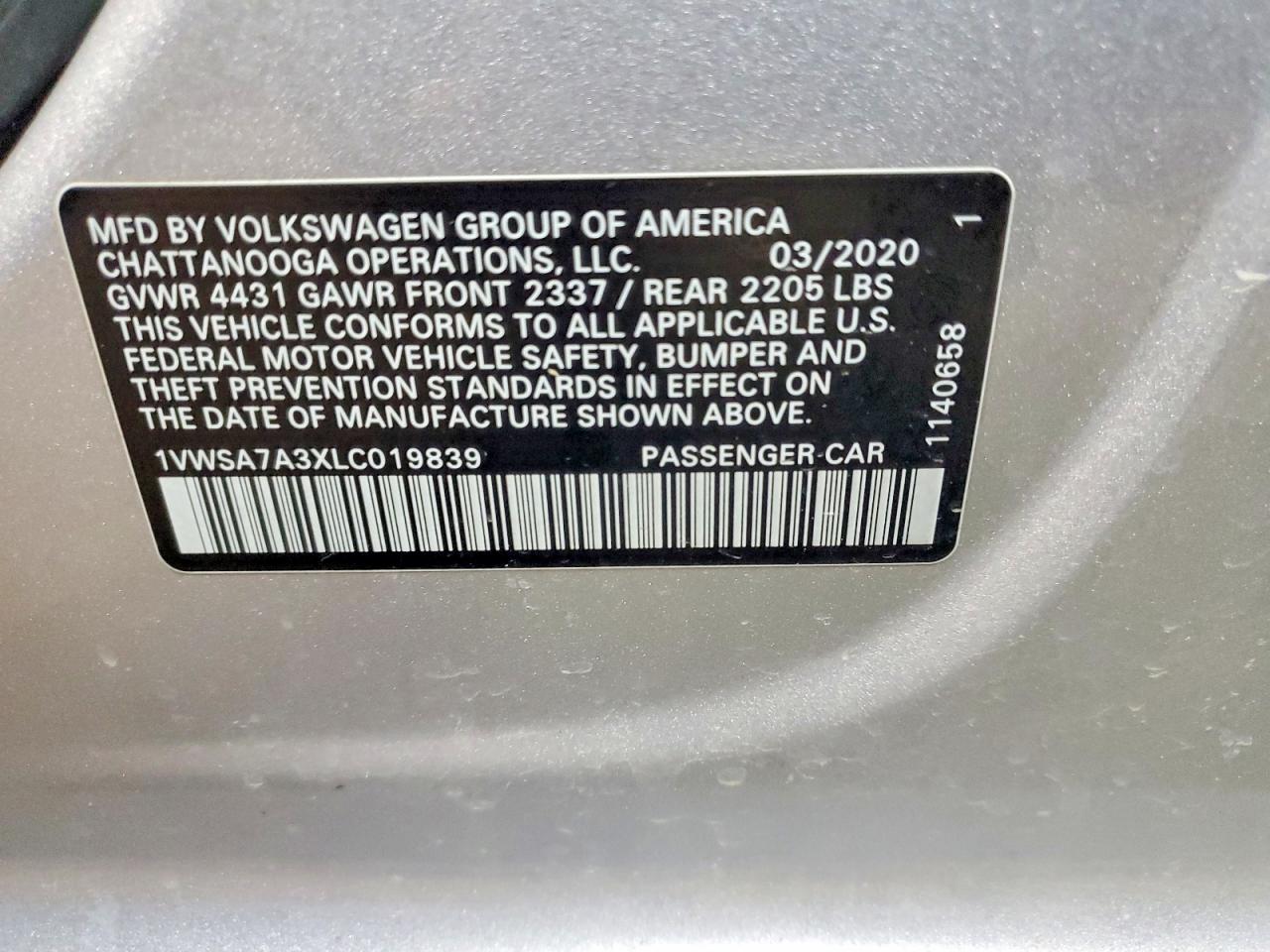 2020 VOLKSWAGEN PASSAT SE photo 12