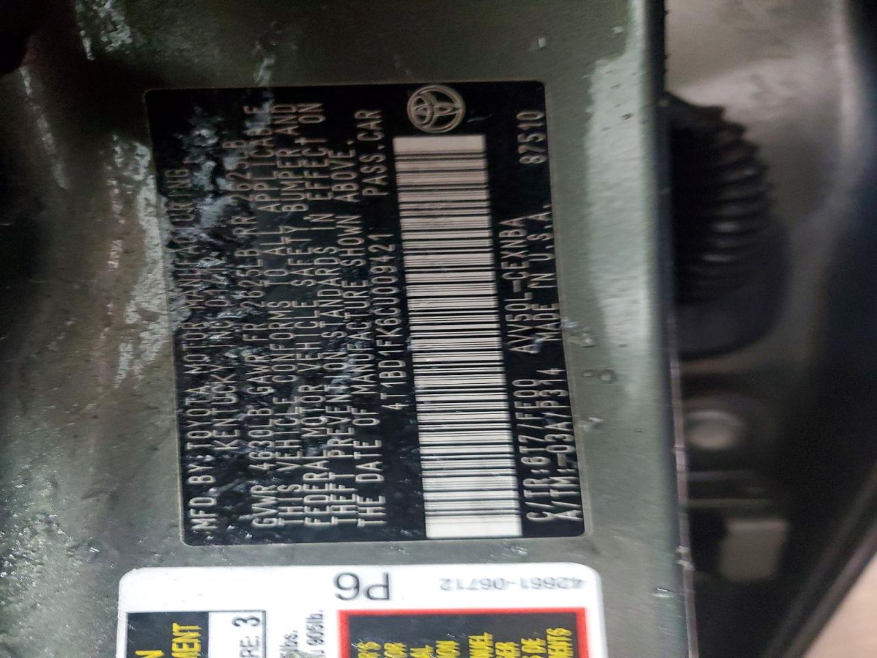 2012 TOYOTA CAMRY HYBRID photo 12