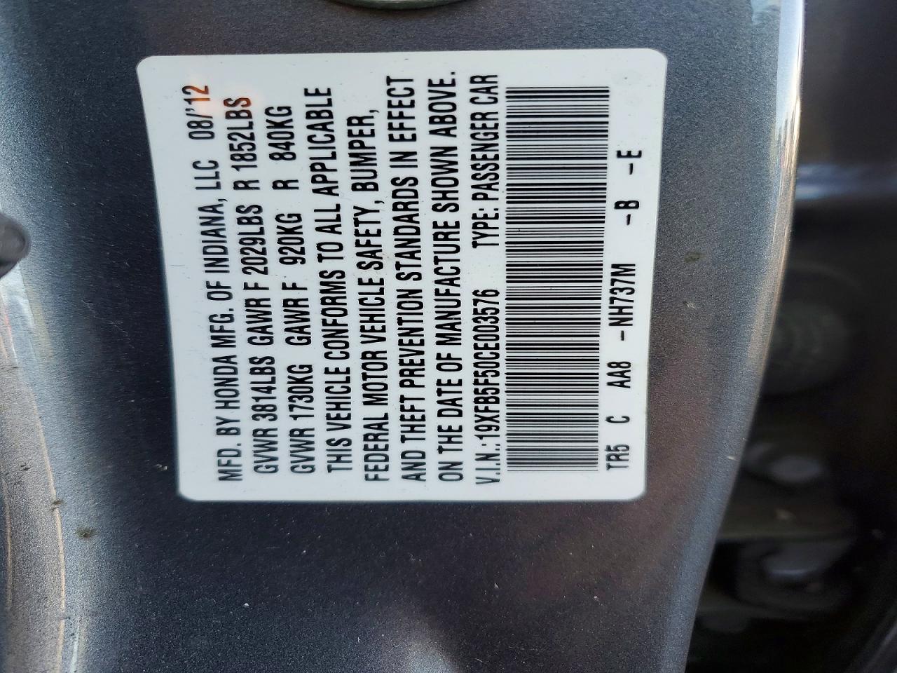 2012 HONDA CIVIC NATURAL GAS photo 12