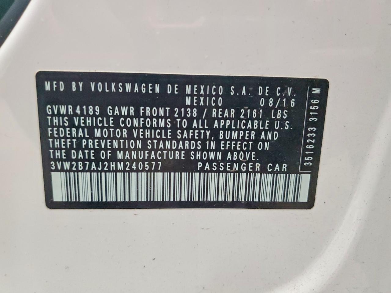 2017 VOLKSWAGEN JETTA S photo 12
