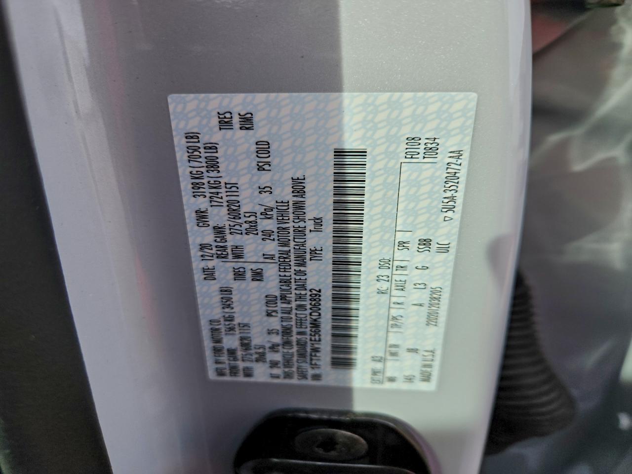 2021 FORD F150 SUPERCREW photo 12