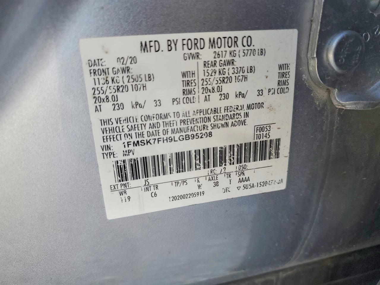 2020 FORD EXPLORER LIMITED photo 13