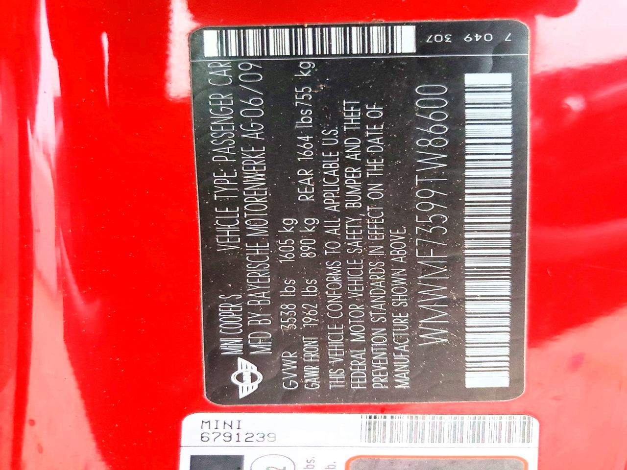 2009 MINI COOPER S photo 13
