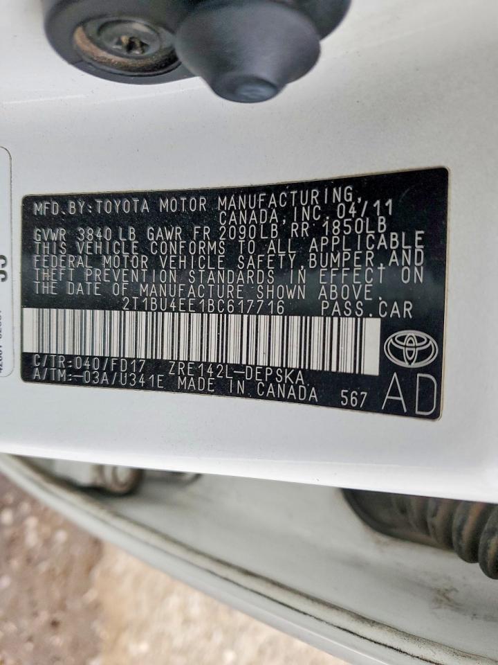 2011 TOYOTA COROLLA S photo 12