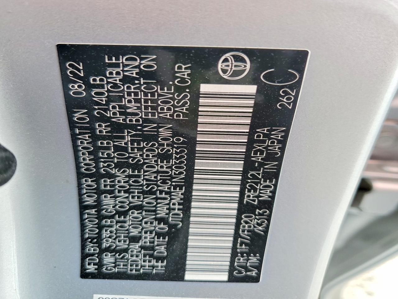 2022 TOYOTA COROLLA LE photo 12