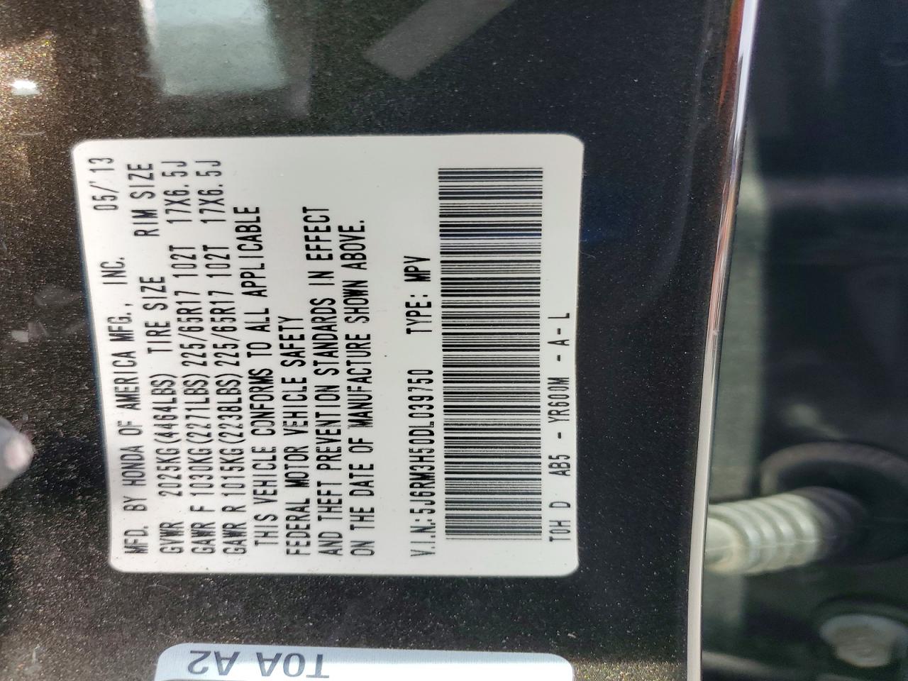 2013 HONDA CR-V EX photo 13