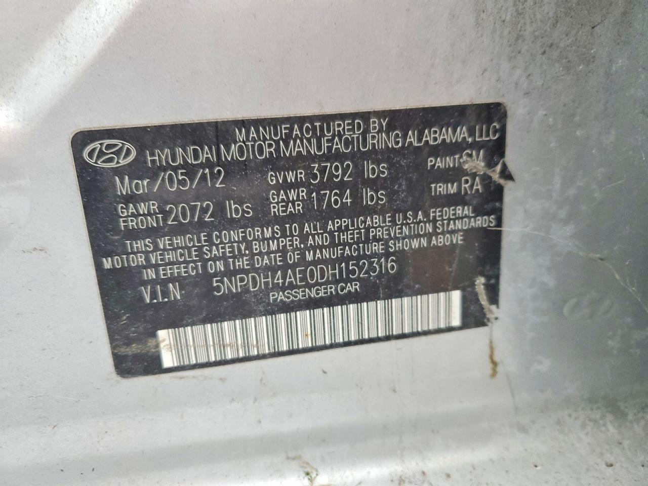 2013 HYUNDAI ELANTRA GLS photo 13