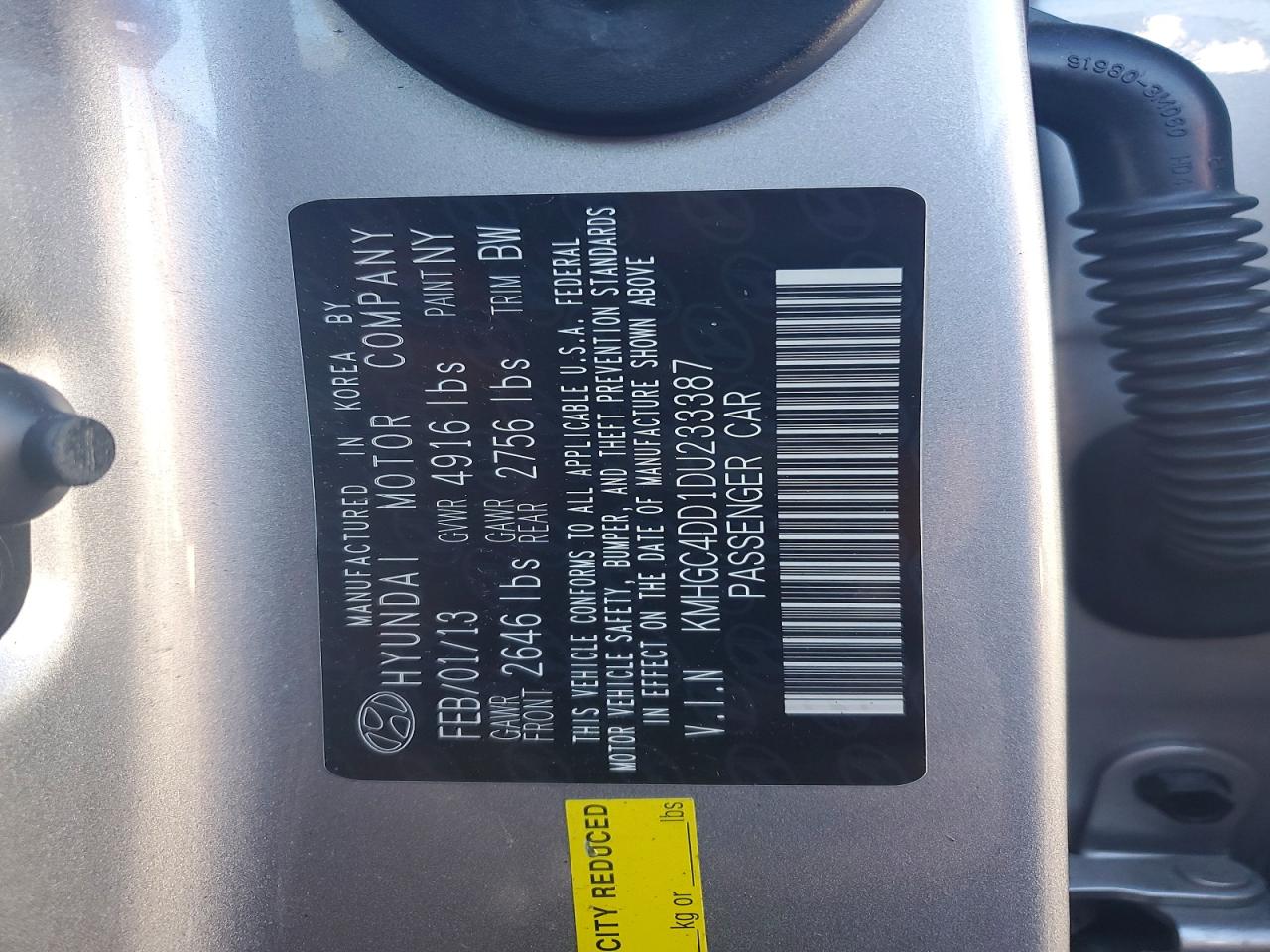 2013 HYUNDAI GENESIS 3.8L photo 12