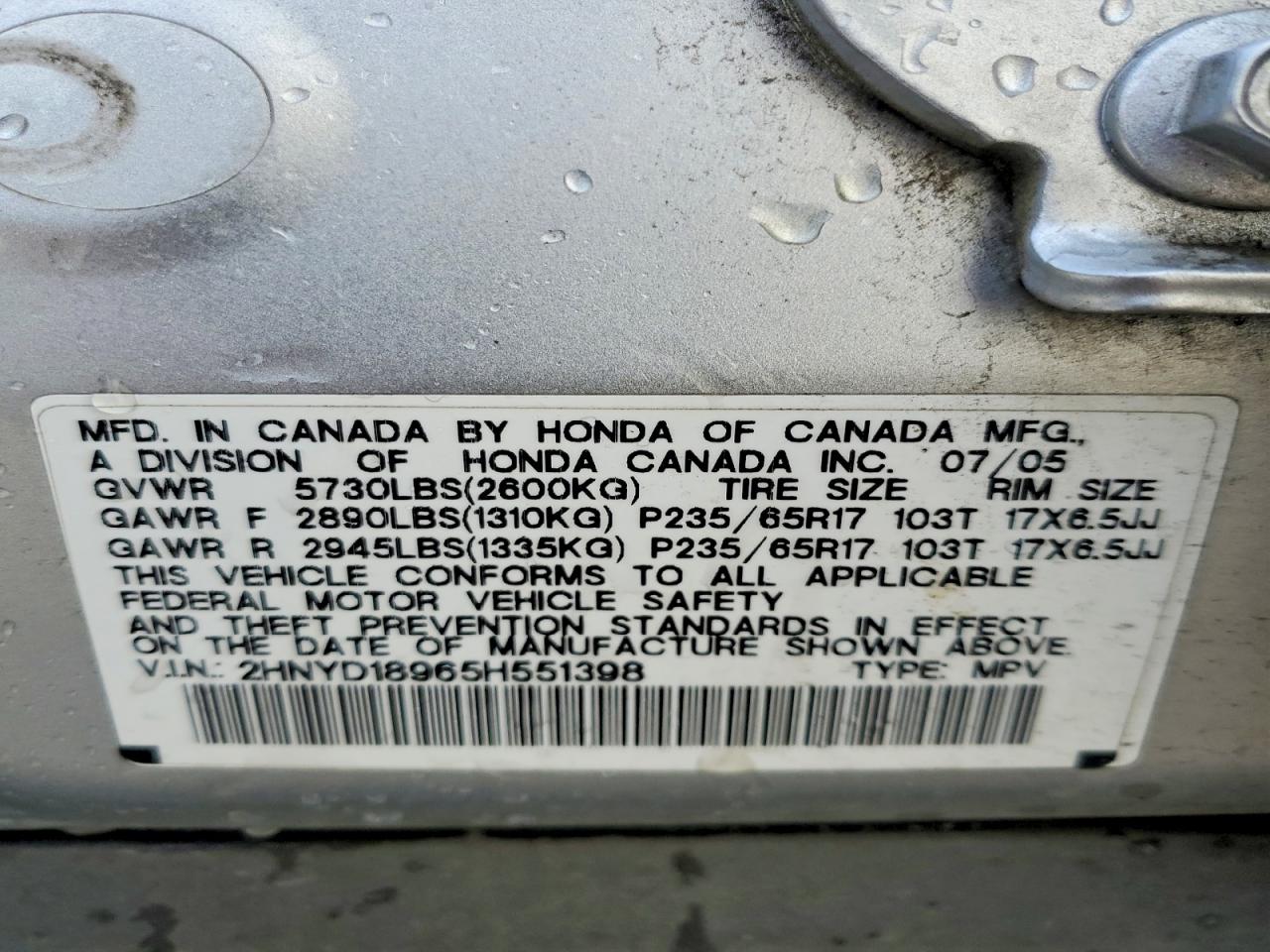 2005 ACURA MDX TOURING photo 25