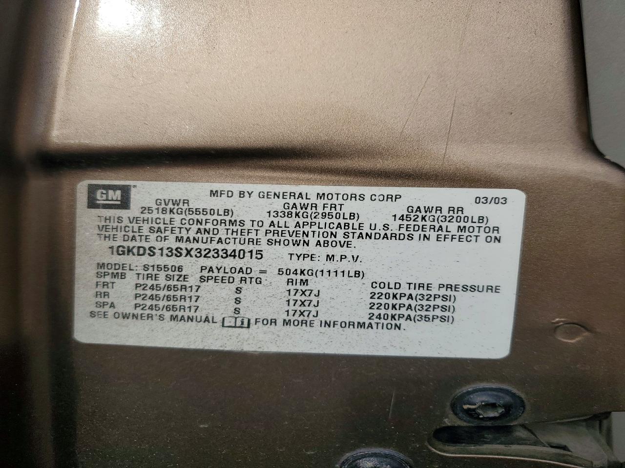 2003 GMC ENVOY photo 13