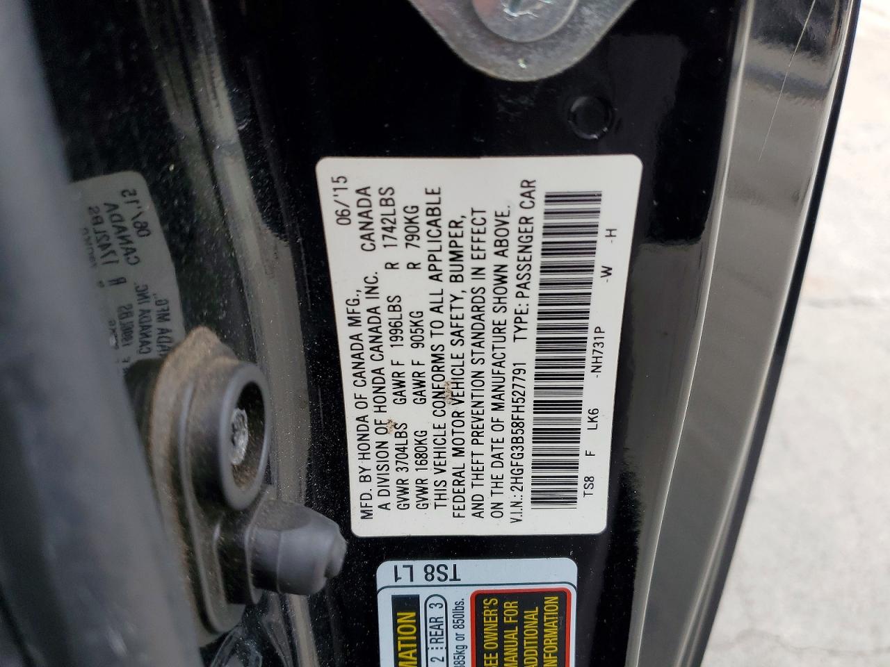 2015 HONDA CIVIC LX photo 12