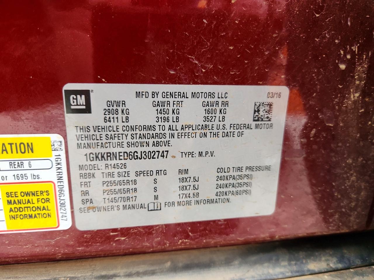 2016 GMC ACADIA SLE photo 13