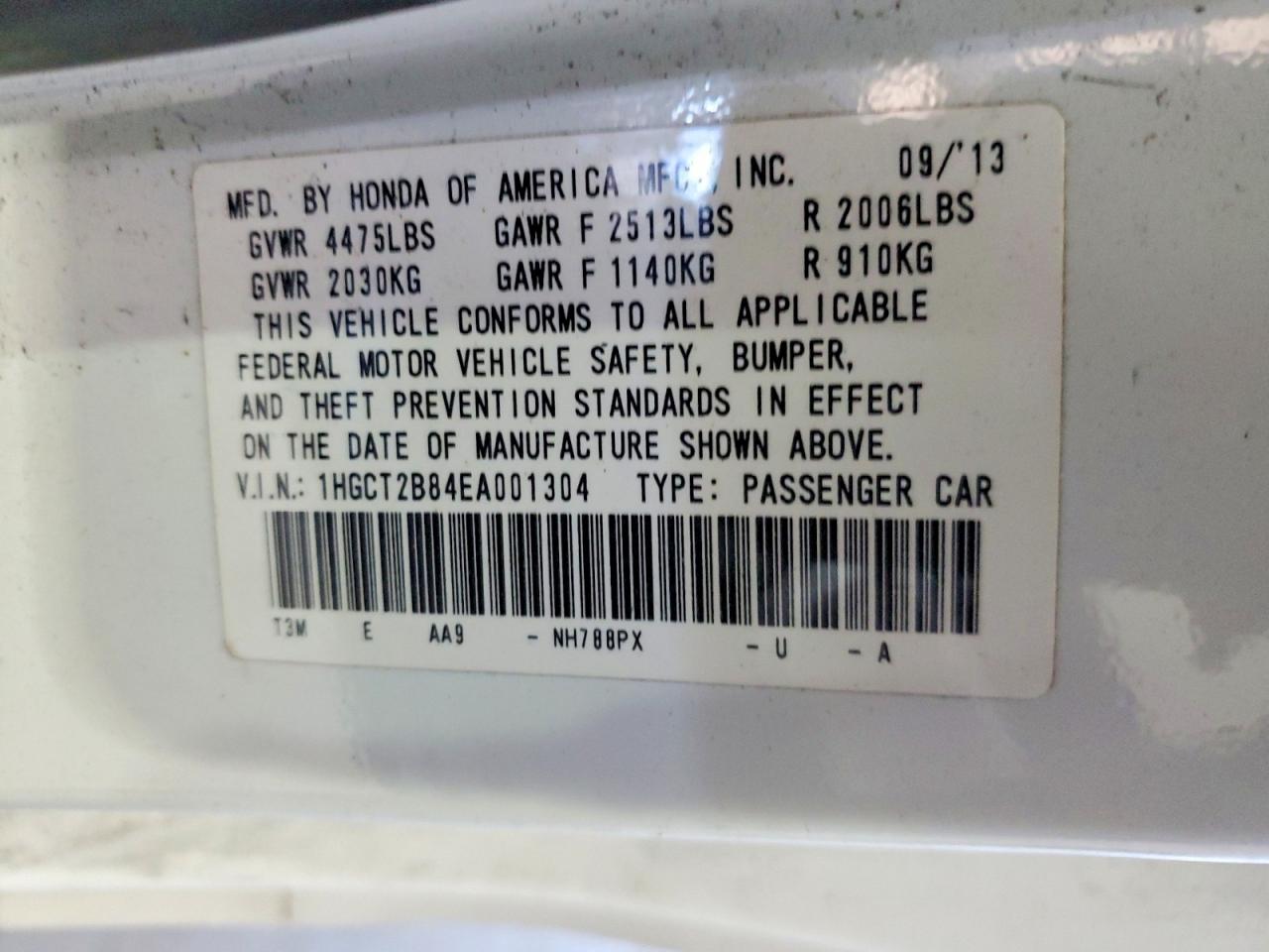 2014 HONDA ACCORD EXL photo 13