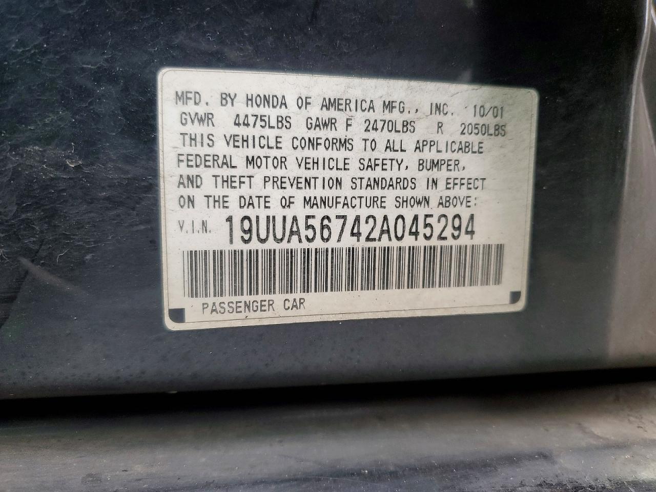 2002 ACURA 3.2TL photo 12