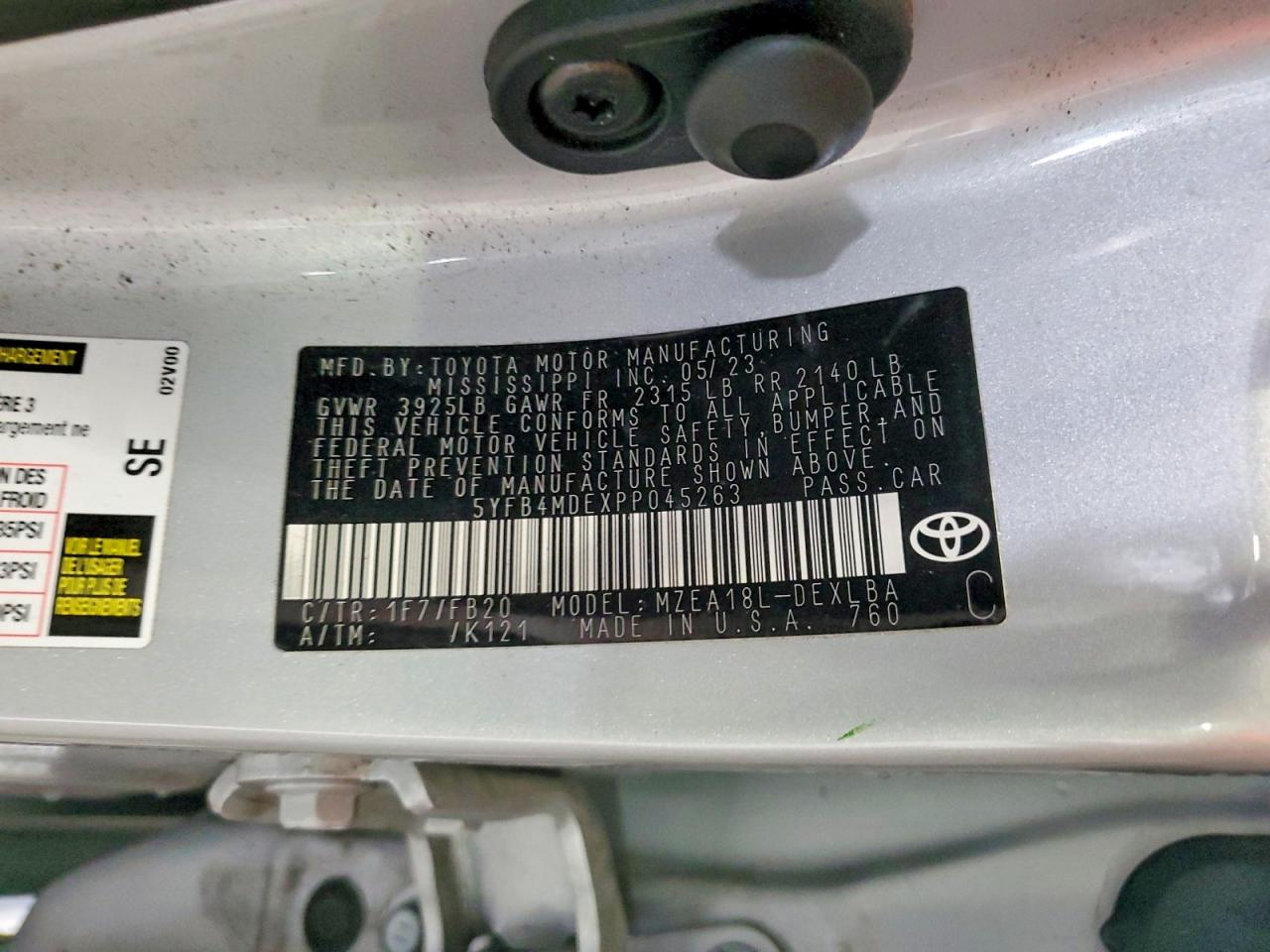 2023 TOYOTA COROLLA LE photo 12