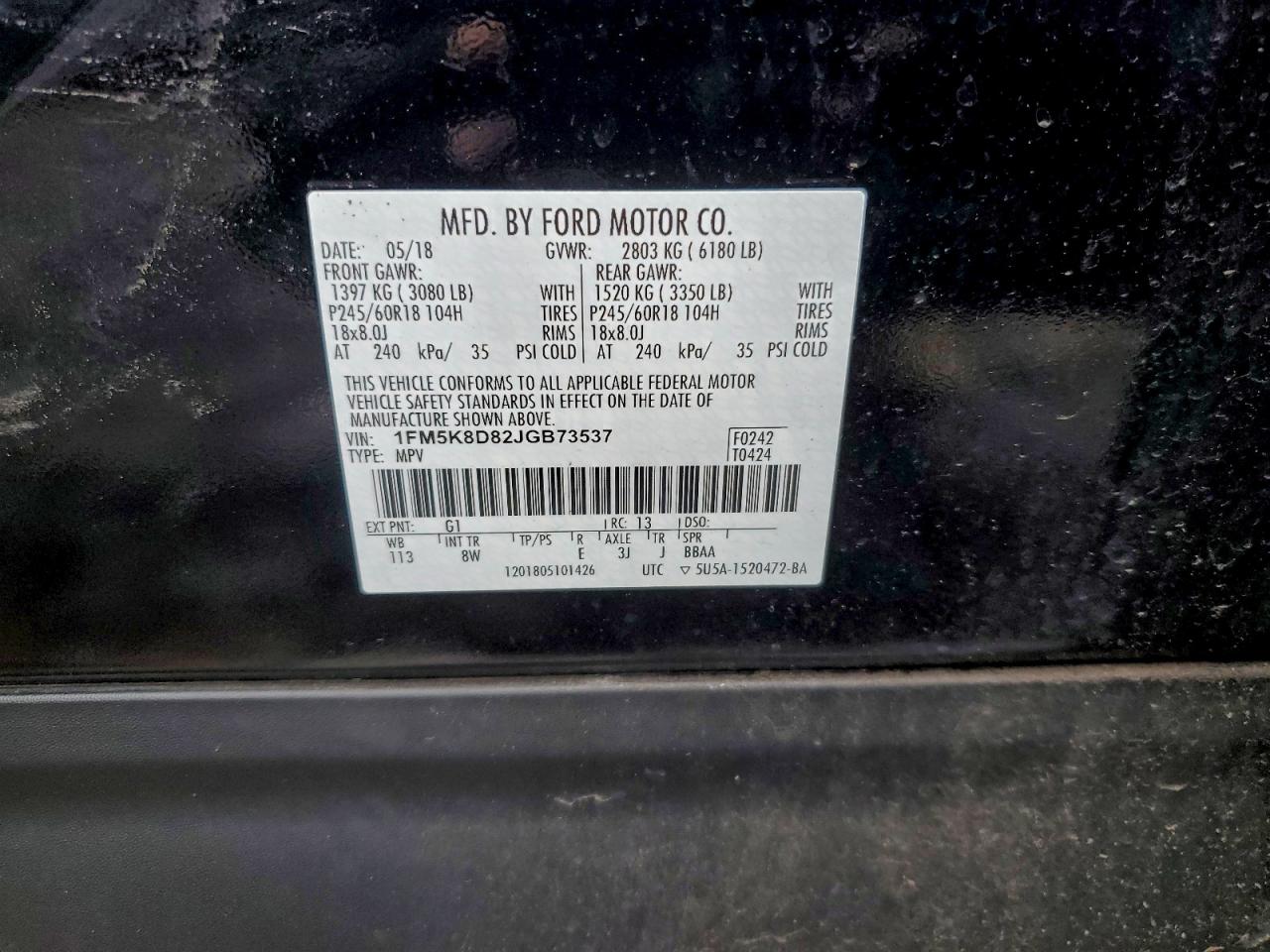 2018 FORD EXPLORER XLT photo 13