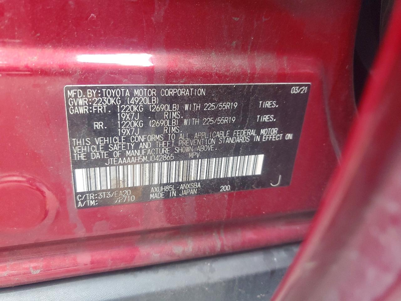 2021 TOYOTA VENZA LE photo 13
