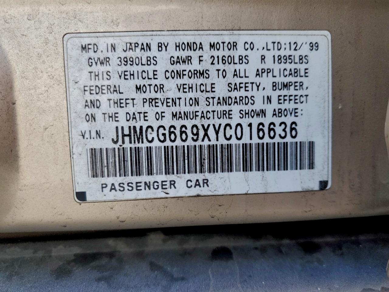 2000 HONDA ACCORD SE photo 12