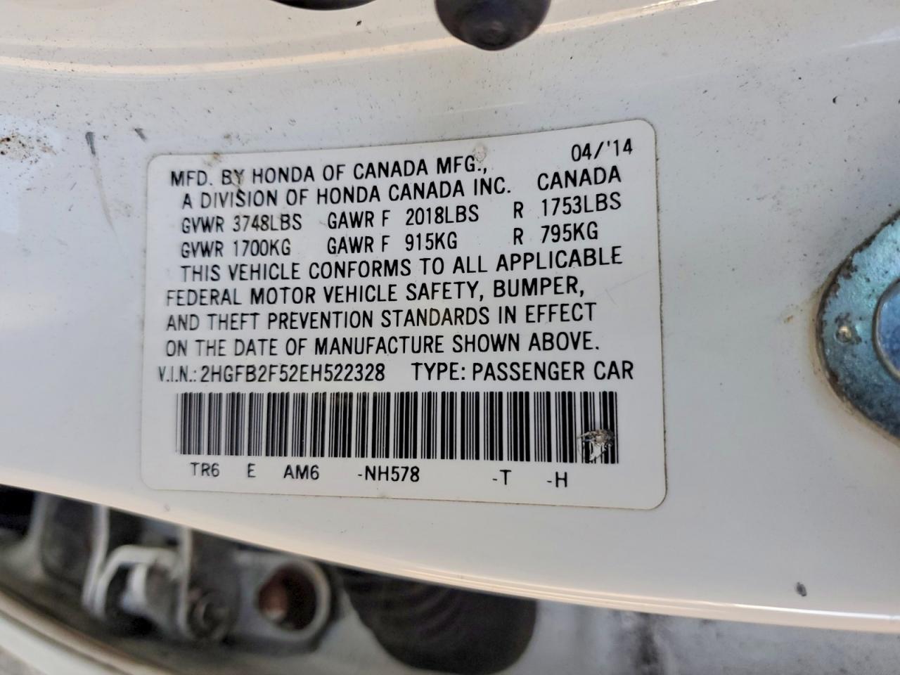 2014 HONDA CIVIC LX photo 13
