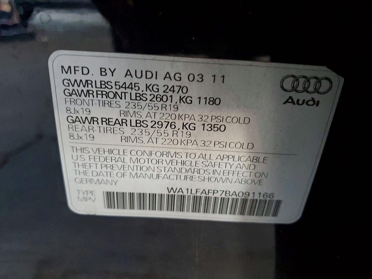2011 AUDI Q5 PREMIUM PLUS photo 12