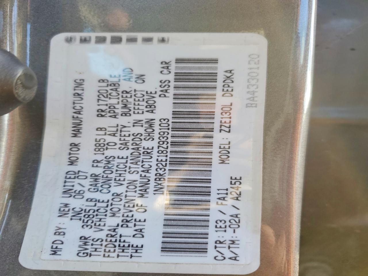 2008 TOYOTA COROLLA photo 12