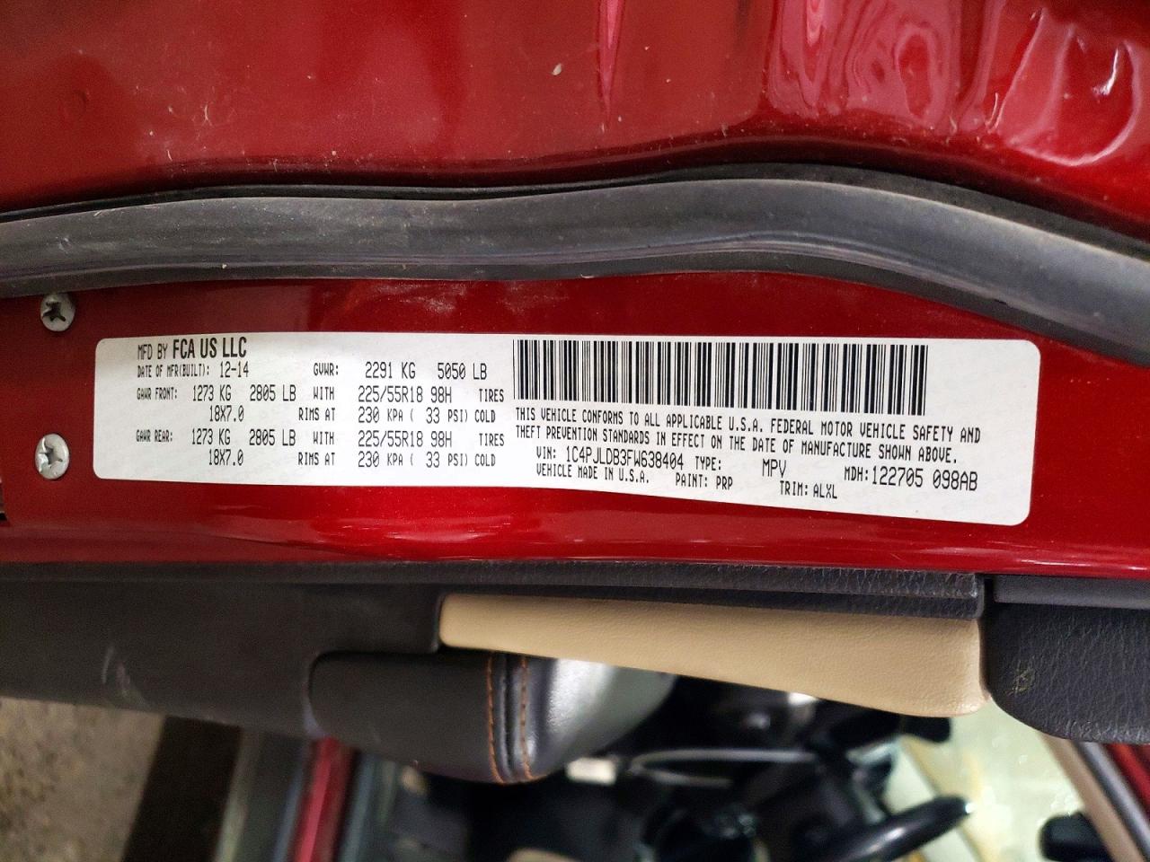 2015 JEEP CHEROKEE LIMITED photo 12