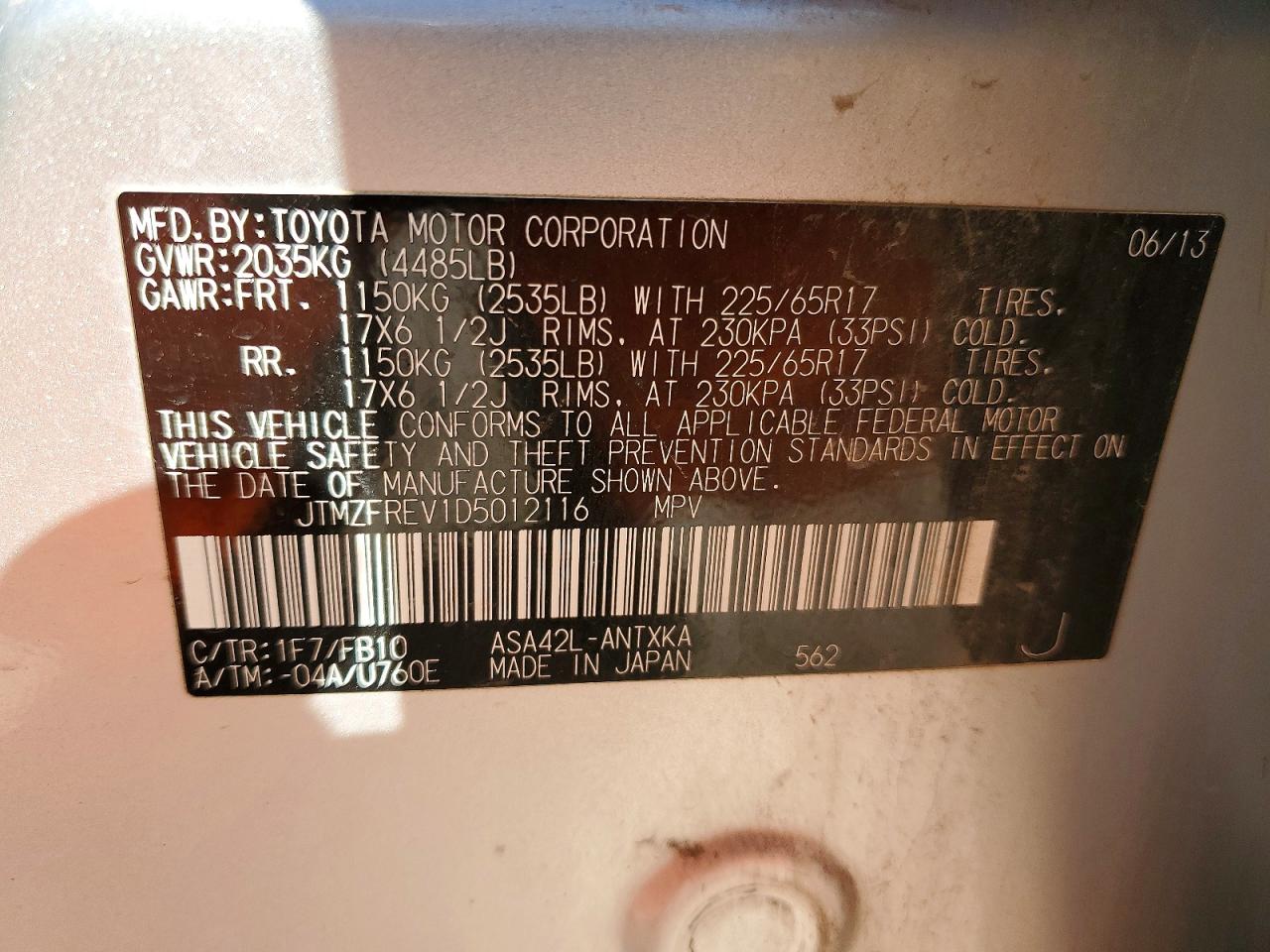 2013 TOYOTA RAV4 LE photo 13
